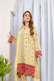 Dyed Embroidered Chiffon 3 Piece Suit Mf-003-Beige