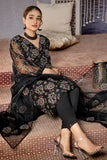 Dyed Embroidered Chiffon 3 Piece Suit Mf-001-Black