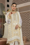 Dyed Embroidered Chiffon 3 Piece Suit Mf-004-White