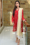 Red Embroidered Chikankari Unstitched (3 Piece) Suit USA-1007