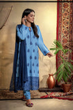 Embroidered Lawn Shirt & cotton trousers Suit Baby Blue Color - ADDEE NAIMAL AFSHAN-E-JAHAN